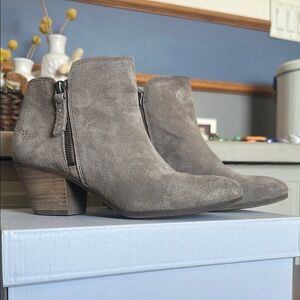 Gray Suede Ankle Boots